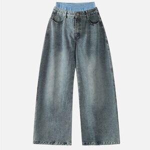 AELFRIC EDEN DOUBLE WAIST LOOSE SAGGING JEANS